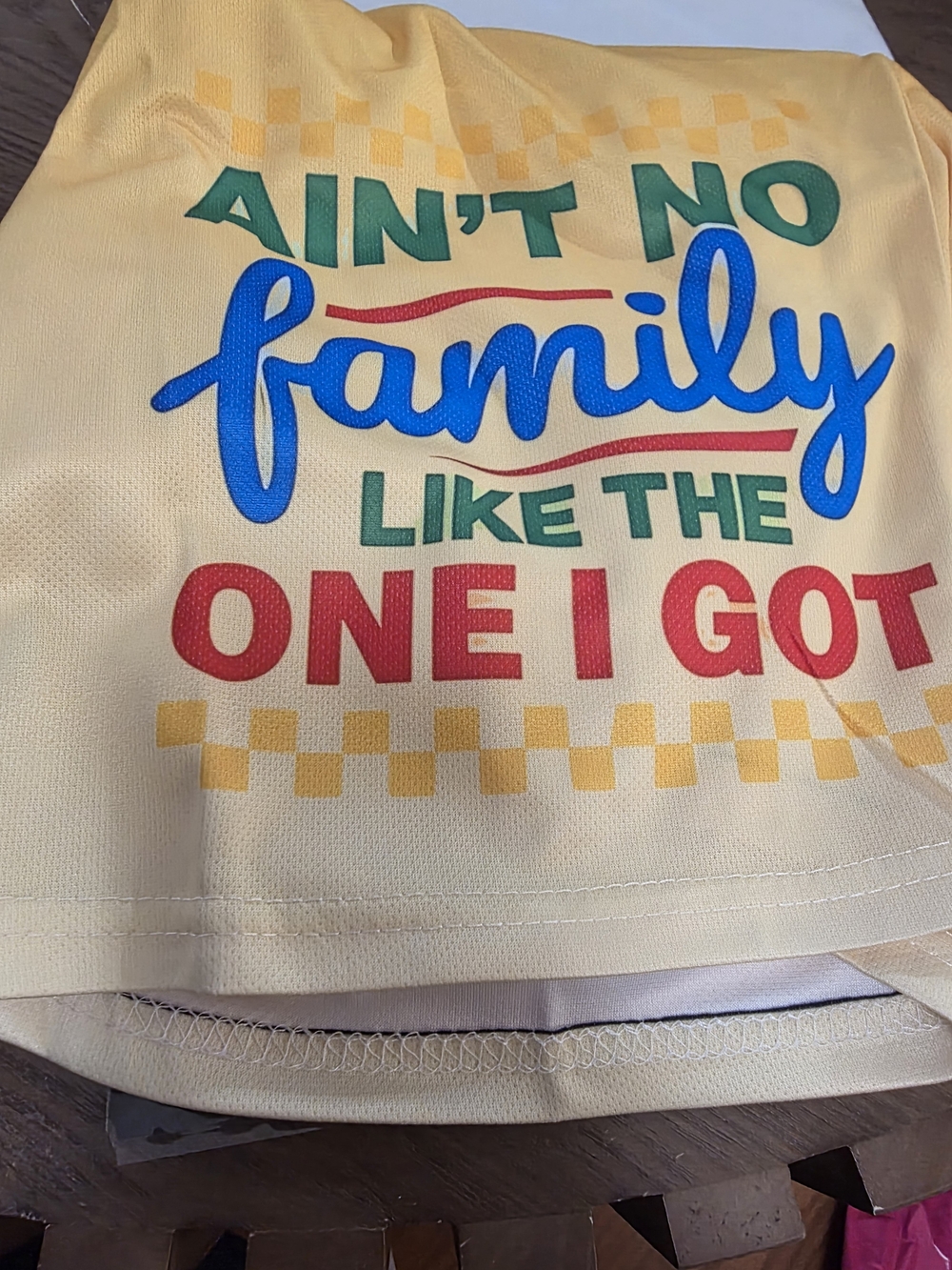 Yellow Graphic Tee  With Shorts "Ain't No Family Like The One I Got"